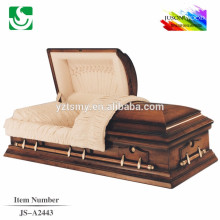 American style casket lowering with golden edge painting